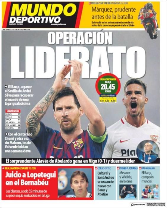 Portadas deportivas del 20-10-2018