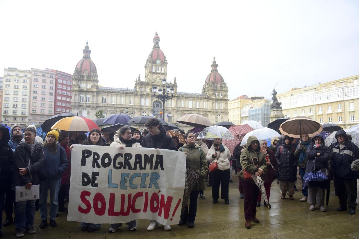 Protesta, este lunes, de usuarios y trabajadores del programa de ocio