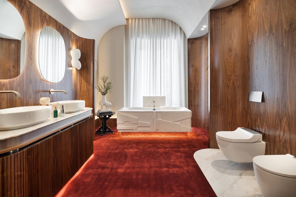 El espacio Magnum Lignum de Geberit, diseñado por Miguel Muñoz, ha recibido el Premio al Mejor Proyecto de Casa Decor 2023 con materiales de Cupa Stone.