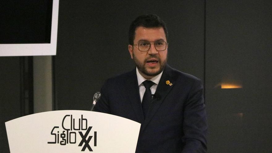 Pere Aragonès, en la conferència organitzada per Club Siglo XXI a Madrid, d&#039;ahir, dimecres