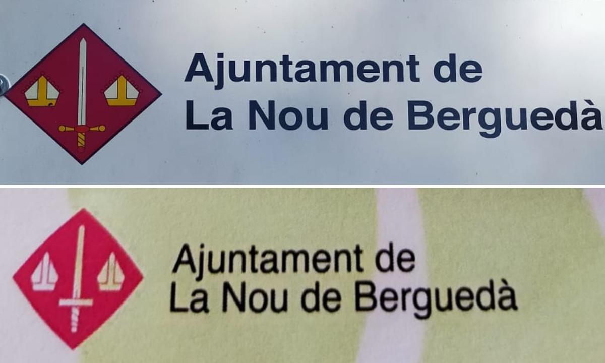 Recorte photo Imatge corporativa de l'A... ID: 125474419 | Publicado Título Imatge corporativa de l'Ajuntament de la Nou de Berguedà. A dalt la del 2021, ja sense corona. I, a sota, la que es va aprovar per ple el 2025