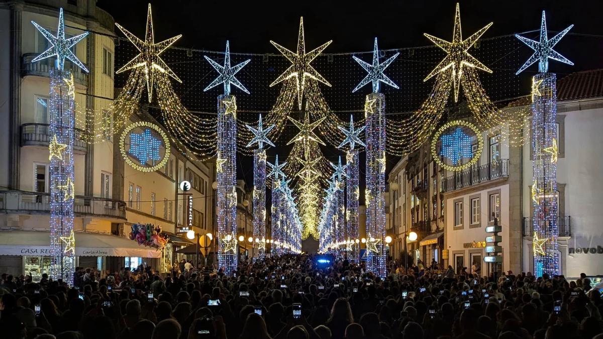 Encendido de las luces de Navidad de Viana en 2024.