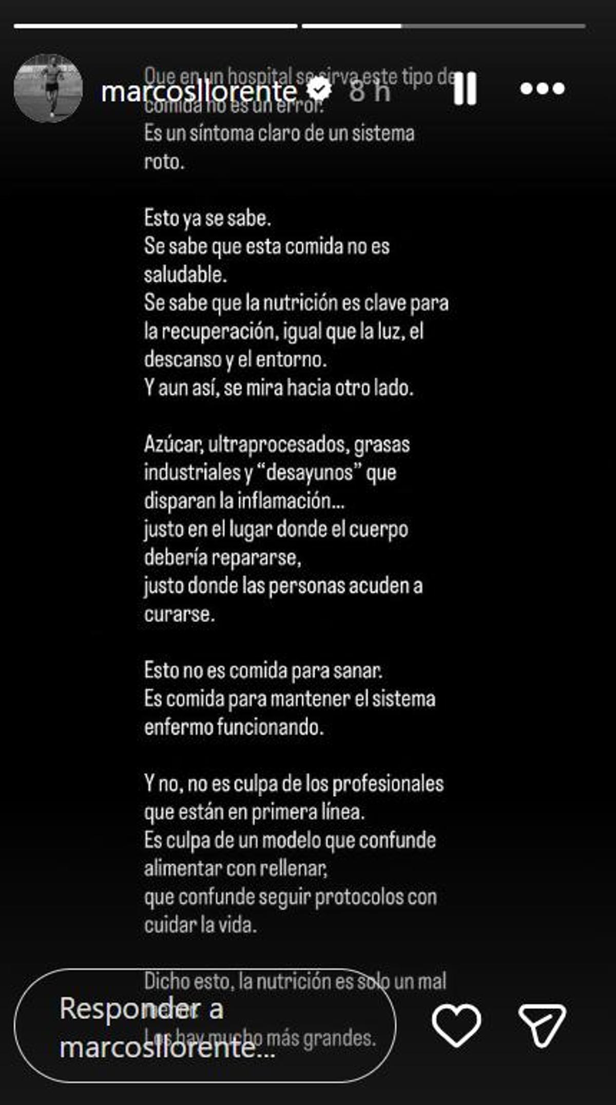 Historia de Instagram de Marcos Llorente.