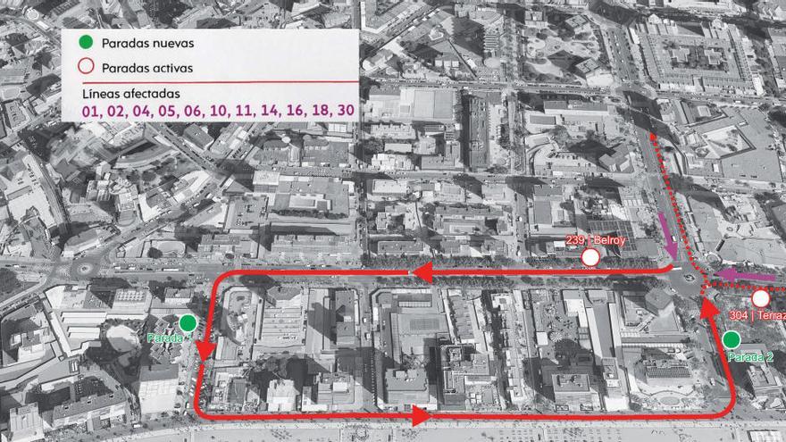 Desvíos en once líneas de autobús urbano de Benidorm por las obras de Mediterráneo