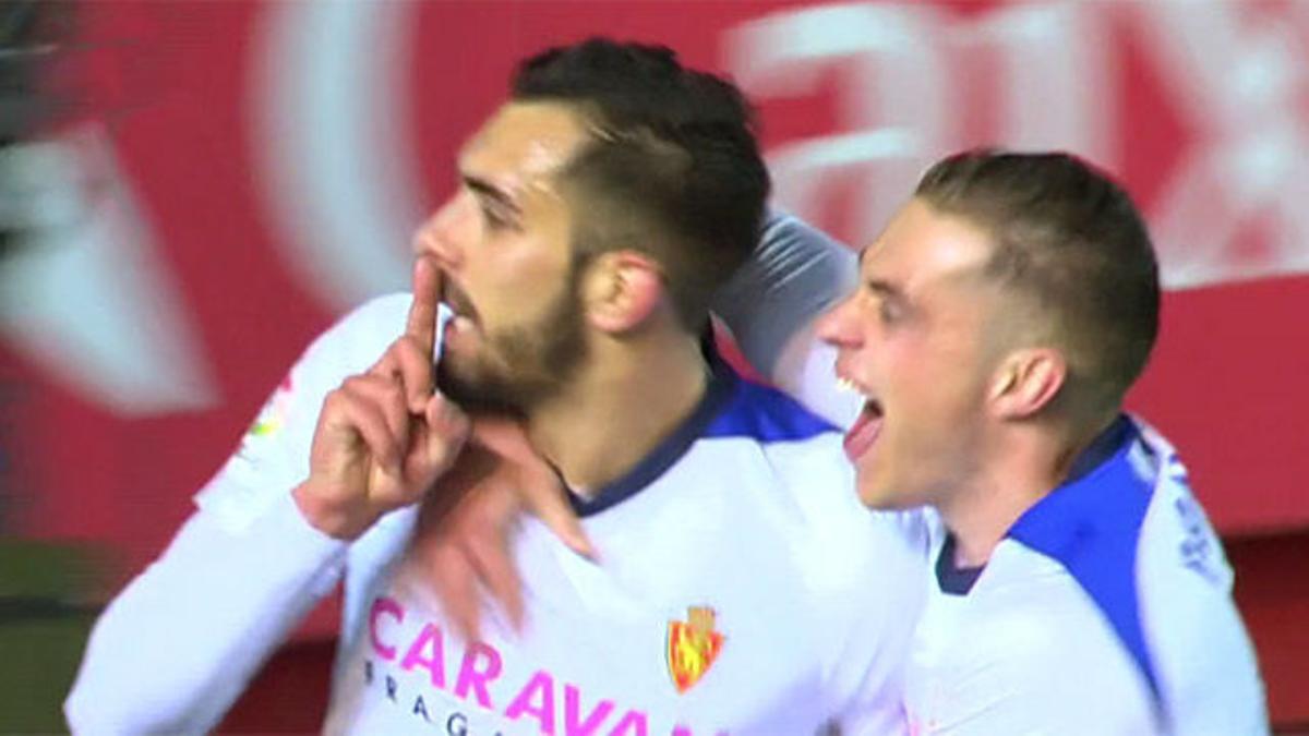 LALIGA 123 | Nàstic - Zaragoza (0-2): Polémica celebración de Borja Iglesias