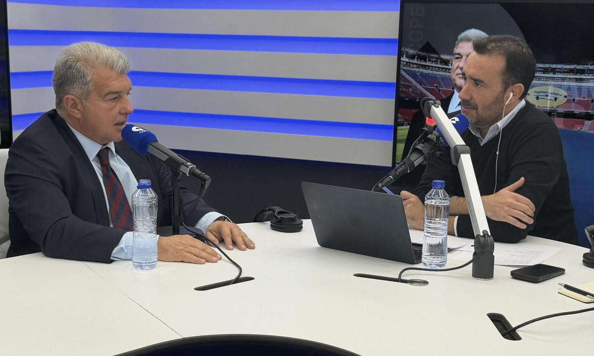 Joan Laporta inauguró, anoche, los nuevos estudios de la COPE en Barcelona, junto a Juanma Castaño.