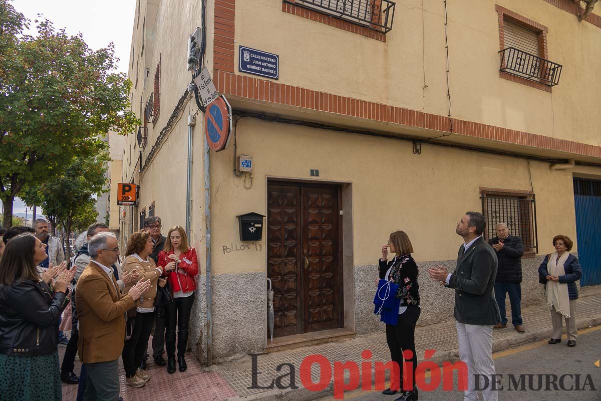 Una calle en Caravaca recuerda al profesor Juan Antonio Giménez Ramírez