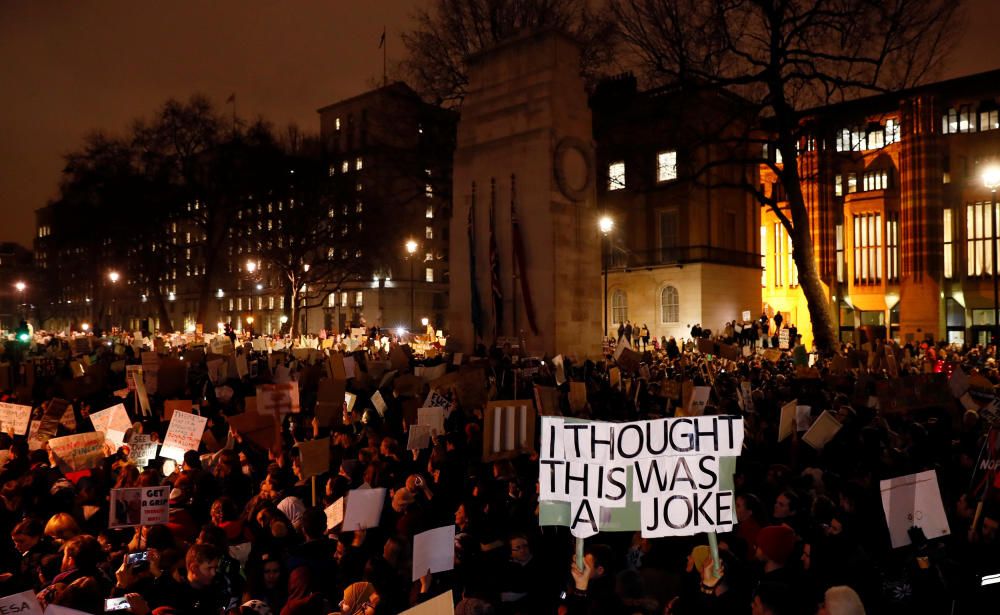 Protestas en Londres contra el veto de Trump