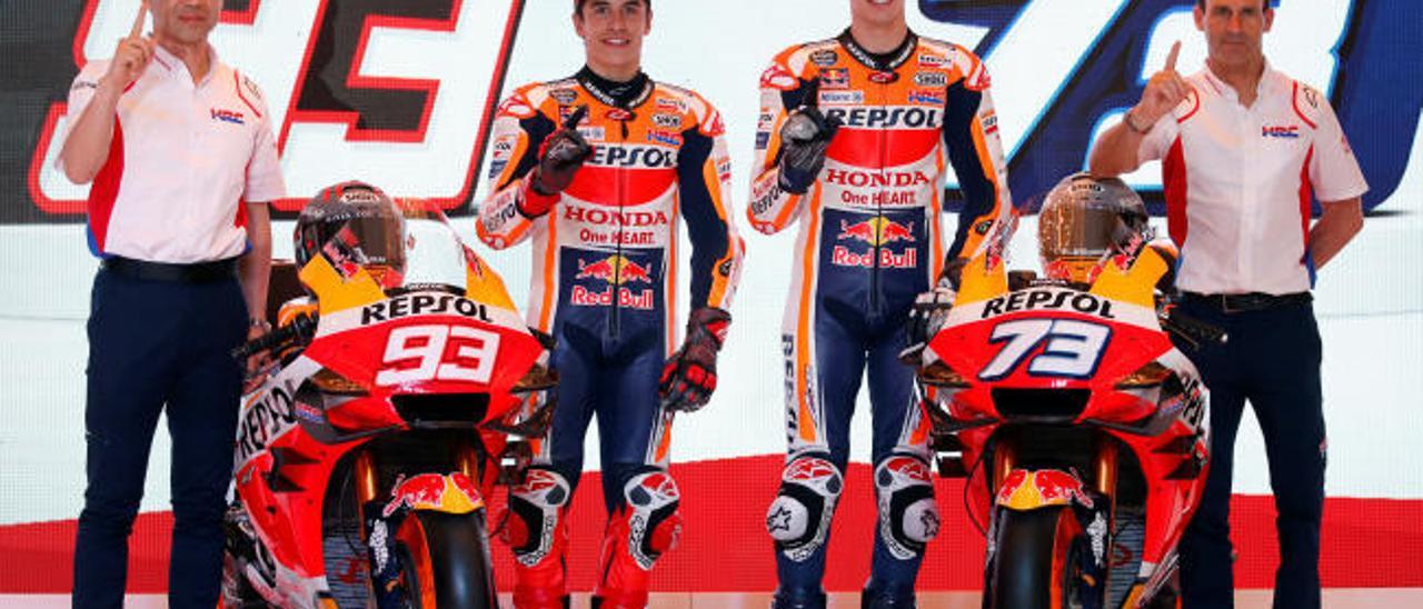 Marc y Álex Márquez presentan la nueva Honda de MotoGP