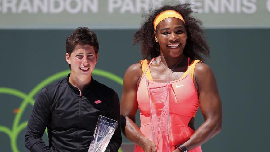 Serena Williams, junto a Carla Suárez.