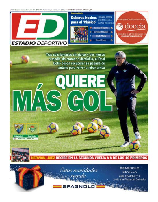 Portadas lunes 18 de diciembre de 2017