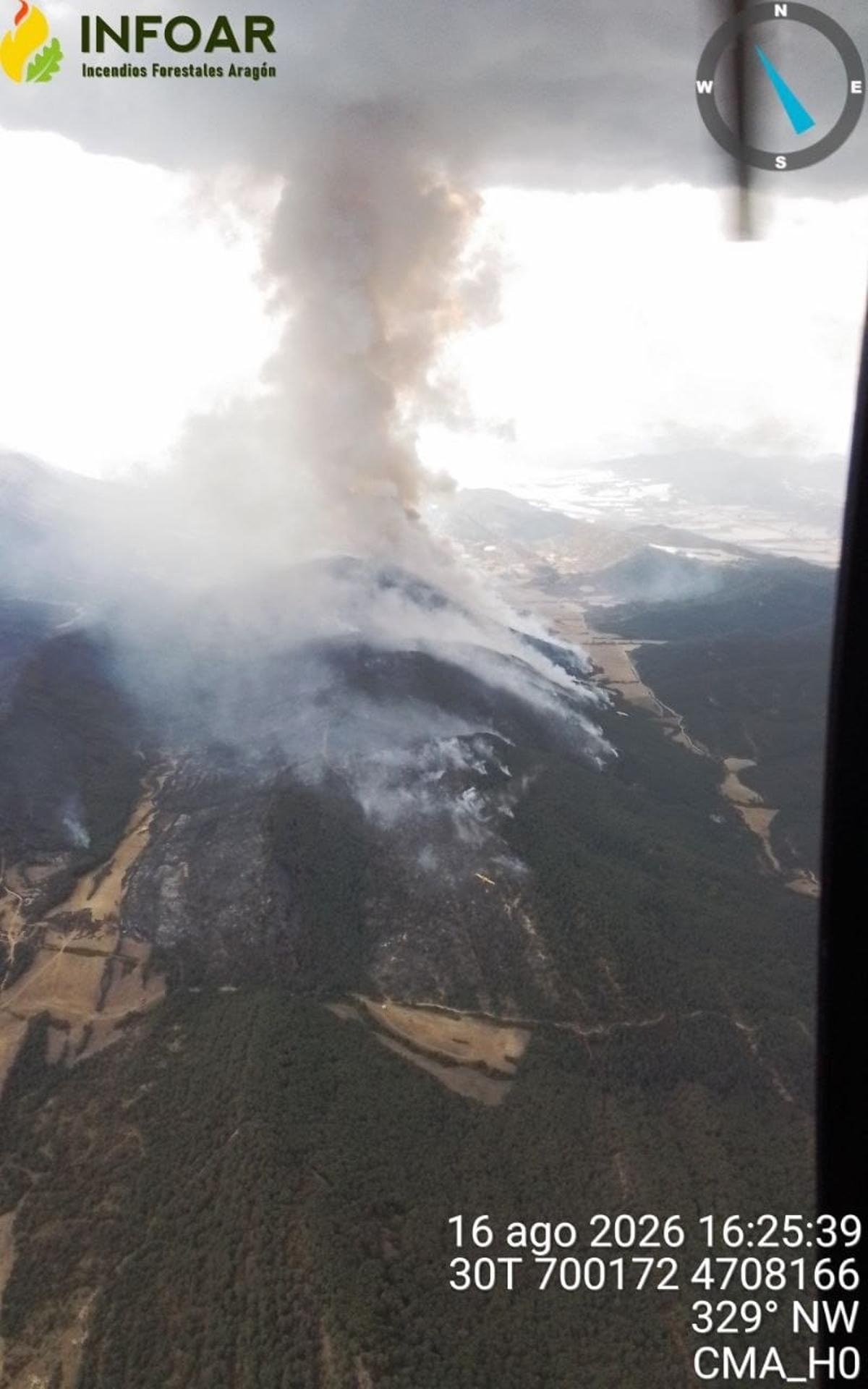 Esta es la situación actual del sector 8 del incendio de Las Peñas de Riglos