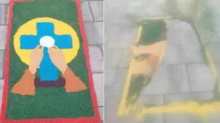 Vandalismo contra las alfombras del Corpus en El Tablero