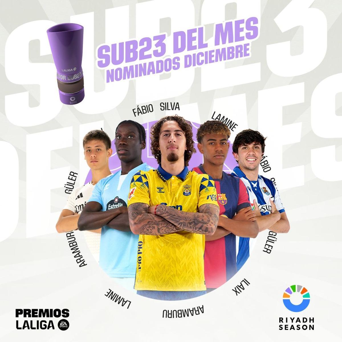 Silva, junto a Güller, Yamal, Ilaix y Aramburu.