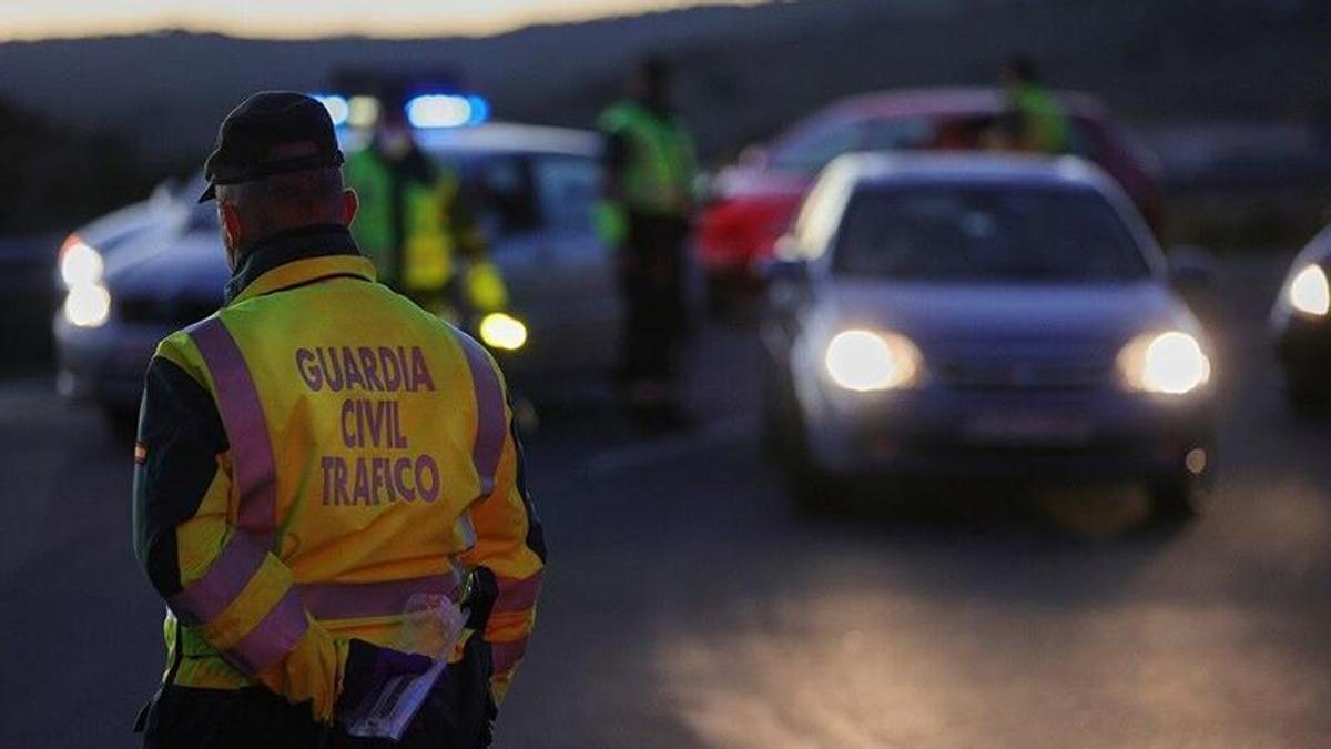 Un agente durante un control de la Guardia Civil.