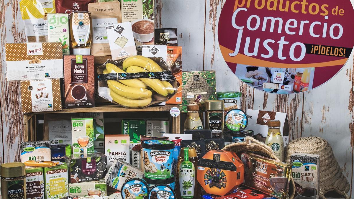 Productos de Comercio Justo en un estante