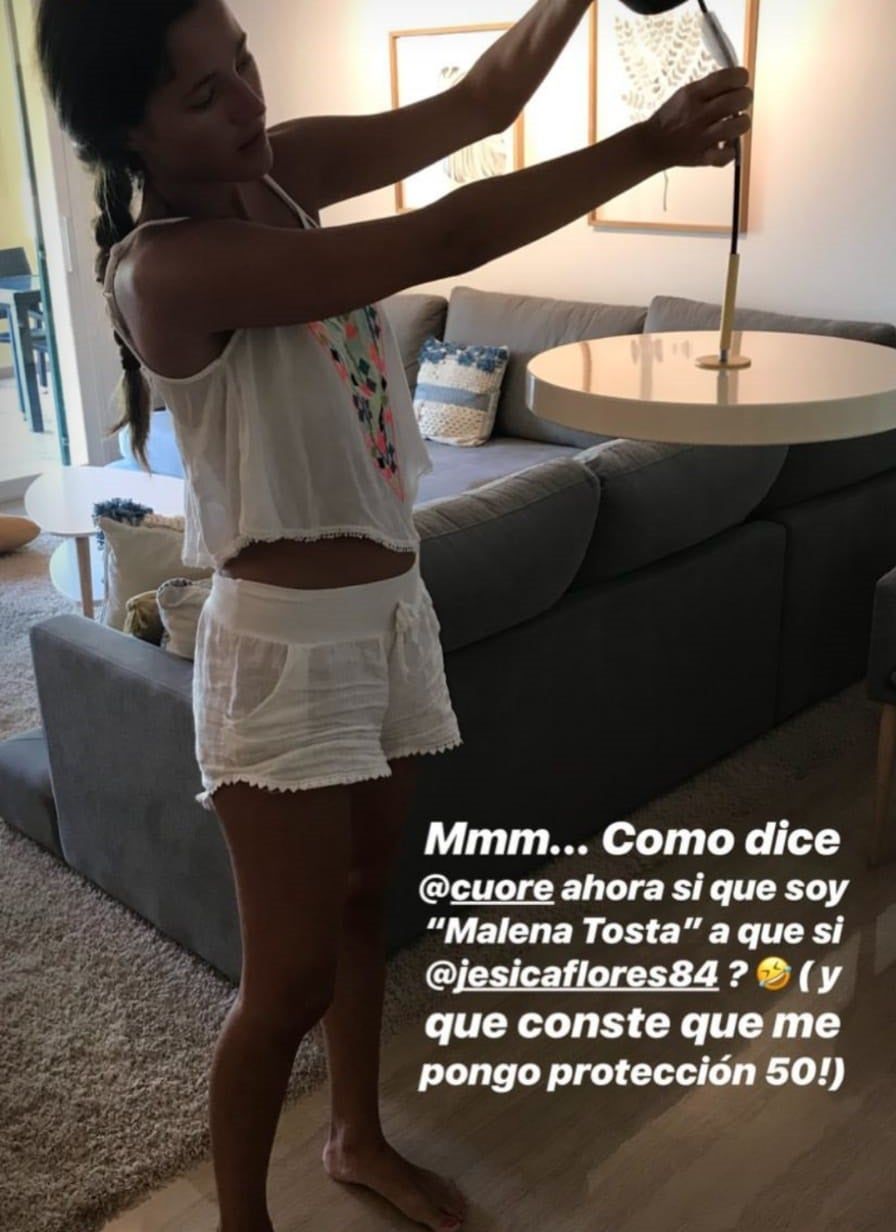 Malena Costa reconoce ser Malena Tosta en Stories