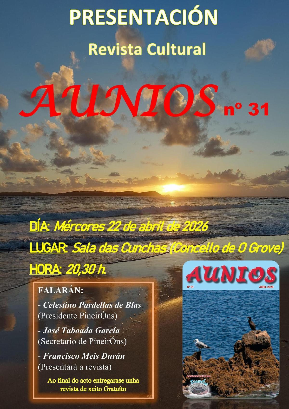 La convocatoria del acto de presentación de «Aunios».