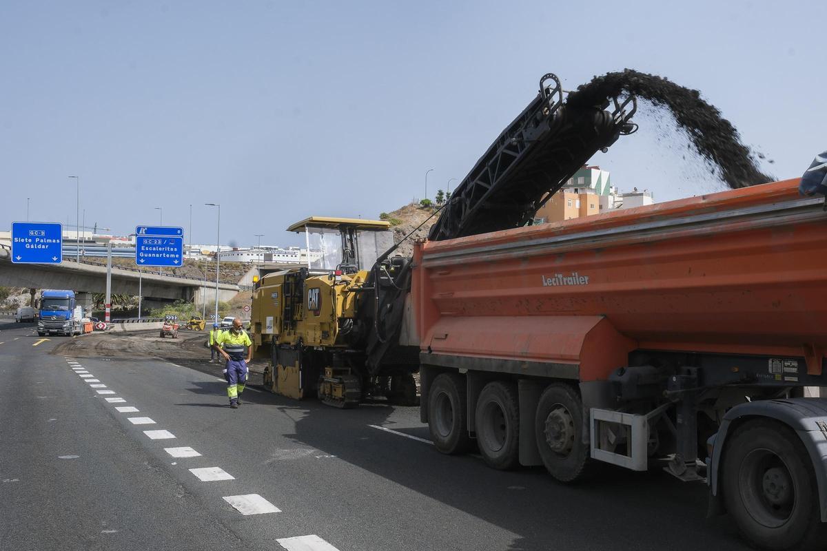 Comienzan las obras en la Circunvalación de Las Palmas de Gran Canaria (GC-3), en el tramo que atraviesa el barranco Guiniguada