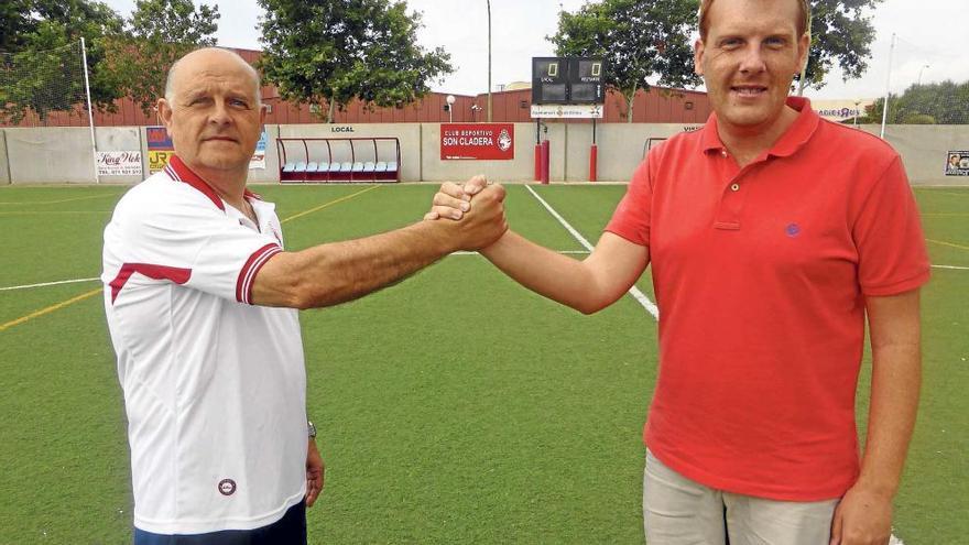 Los García, padre e hijo, dos técnicos que han ascendido a su equipo a Tercera.