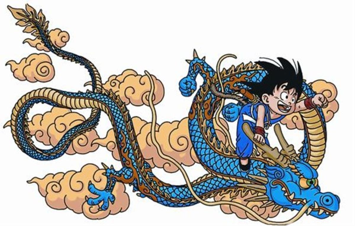 PROTAGONISTES 3 A dalt, vinyeta del manga de la trobada entre els xefs Ferran Adrià i Hiroyoshi Ishida. A la dreta, ’Fairy Tail’, obra de Hiro Mashima, invitat al saló; i el cartell de la fira. A sota, Son Goku, protagonista de ’Bola de Drac’, l’aniversari del qual marcarà diversos actes de la cita.