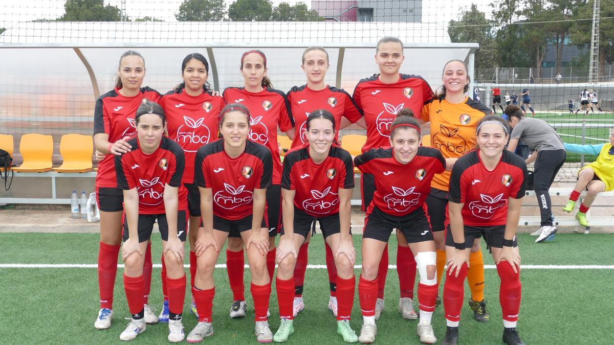 Las jugadoras del CF Miramar, antes del encuentro