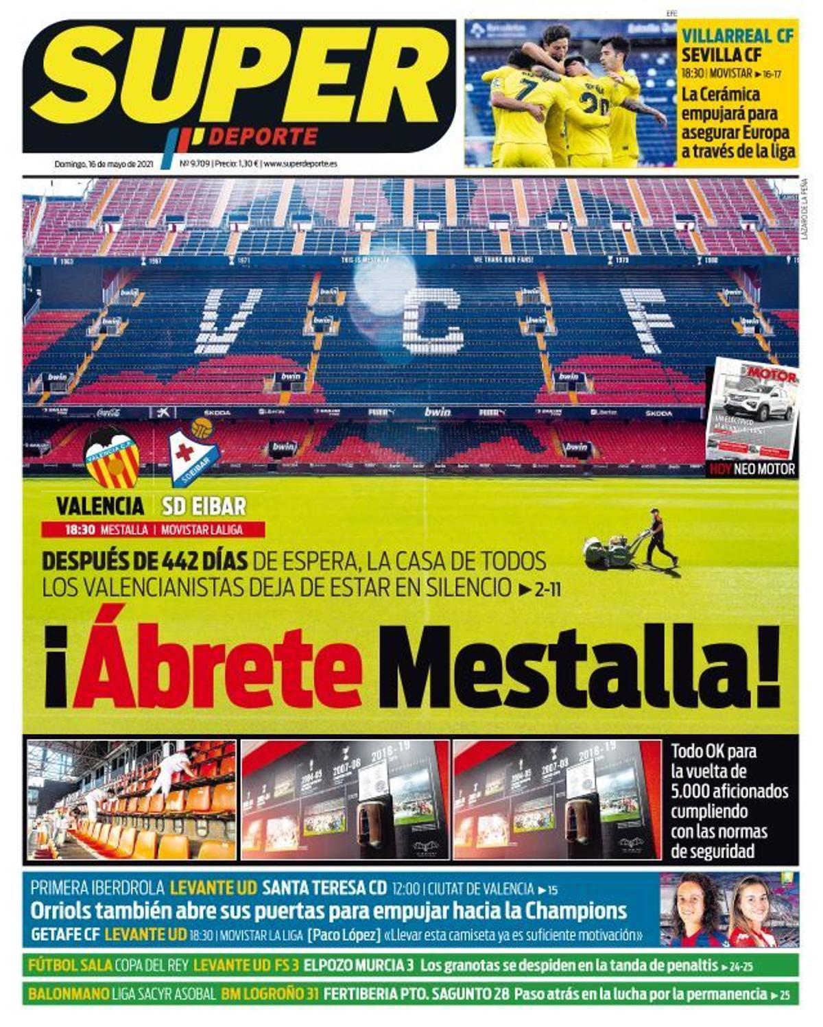 Esta es la portada de SUPER de este domingo, 16 de mayo