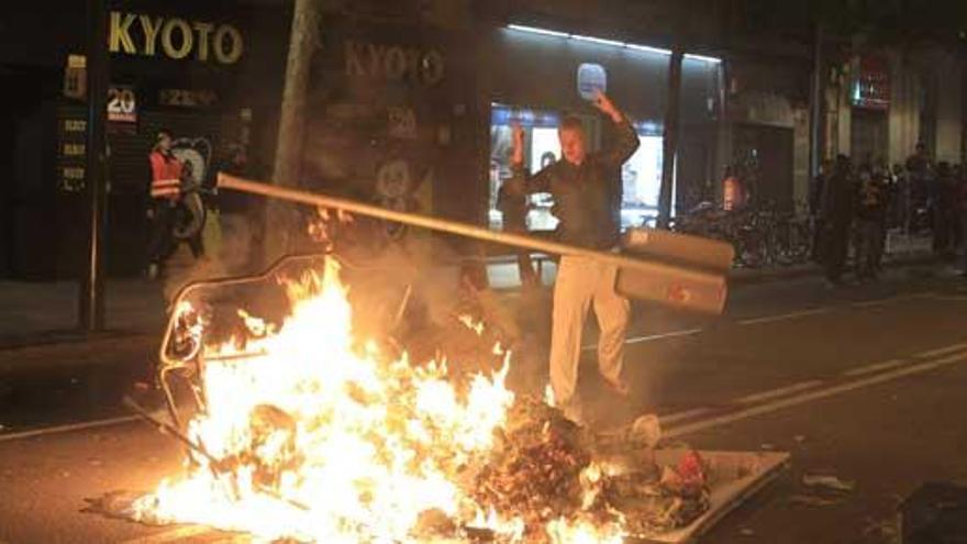 Imagen de los disturbios en Barcelona.