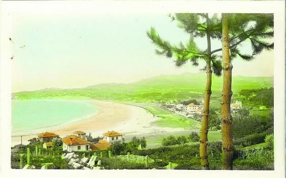 Postal de las playas cercanas a Vigo, décadas antes del aluvión de bañistas.