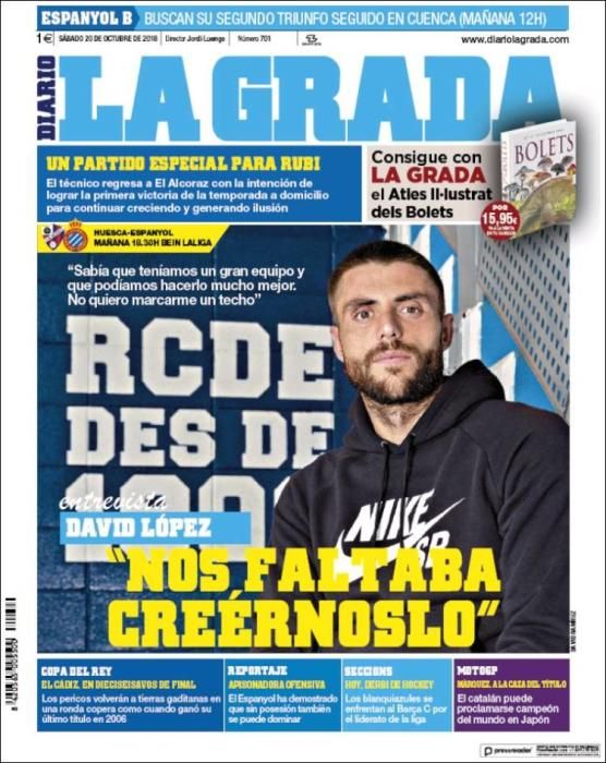 Portadas deportivas del 20-10-2018