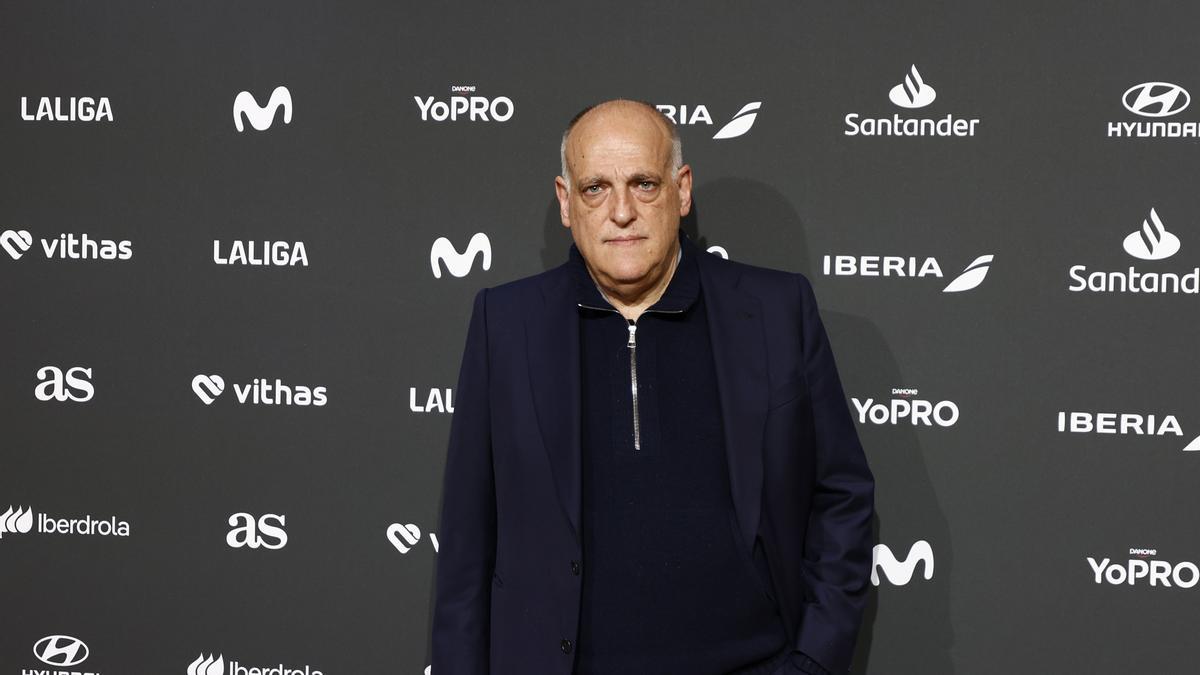 Javier Tebas, presidente de LaLiga, durante la Gala de los Premios AS 2023