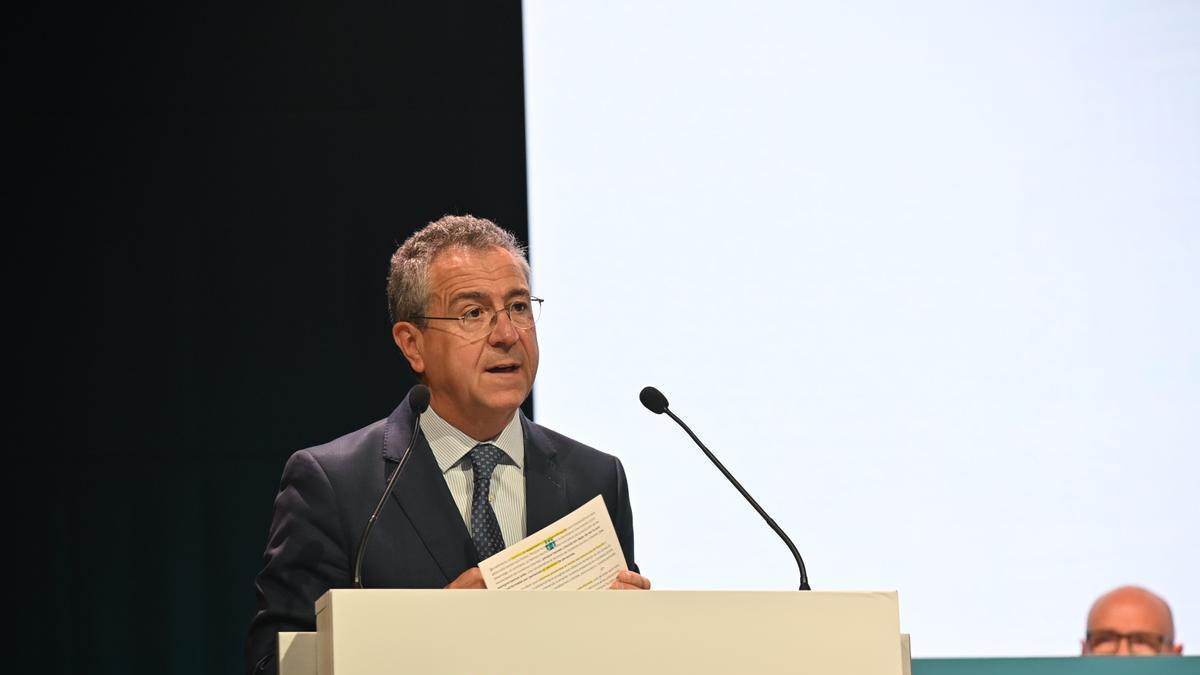 Eduardo Baamonde, presidente de Cajamar, en un momento de su intervención.