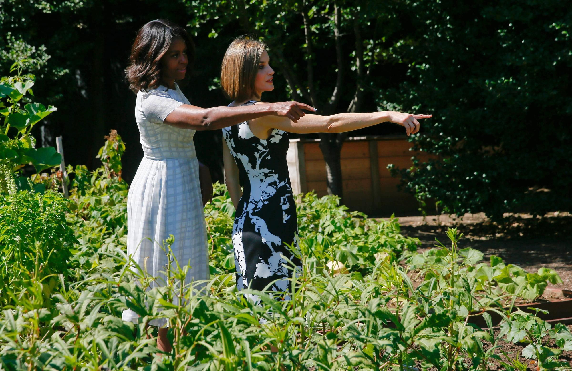Letizia Ortiz y Michelle Obama, juntas en el huerto de la Casa Blanca