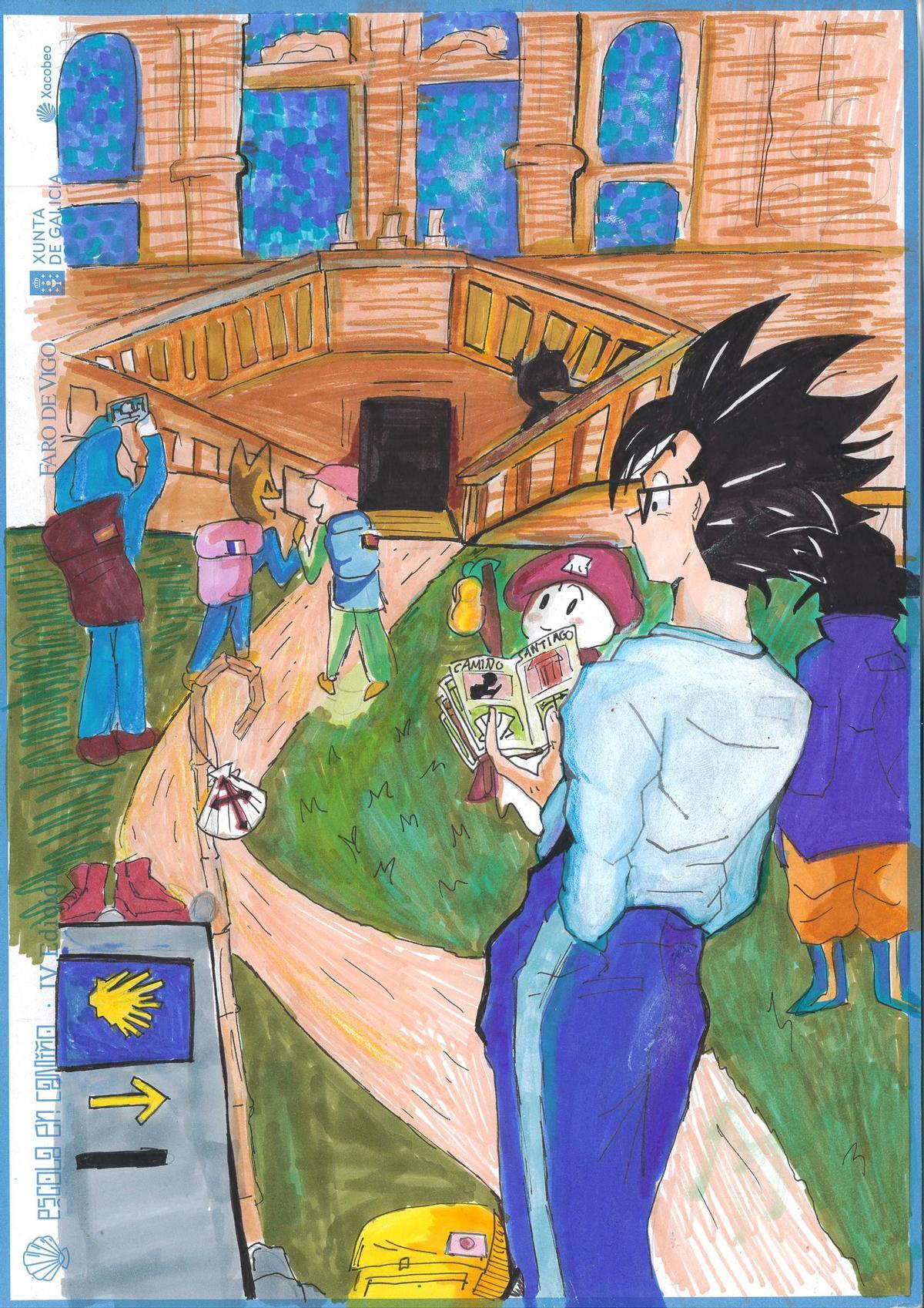 ‘Chegada a Santiago’, debuxo de San Andrés.