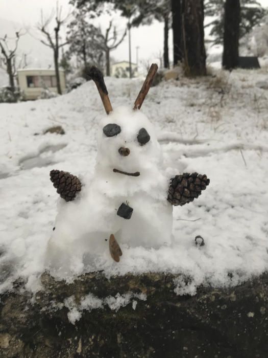 Ninot. La construcció d’un ninot de neu és un entreteniment per als nens i no tan nens quan arriben les nevades, com aquest que ens envia la nostra lectora, que de ben segur han disfrutat de valent.