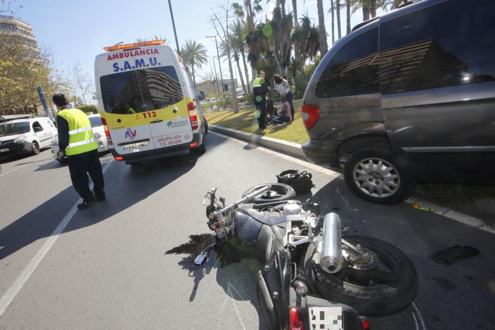 Un motorista herido en un accidente en Alicante