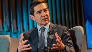 El presidente ejecutivo del Grupo BBVA, Carlos Torres Vila, durante un debate en Davos.