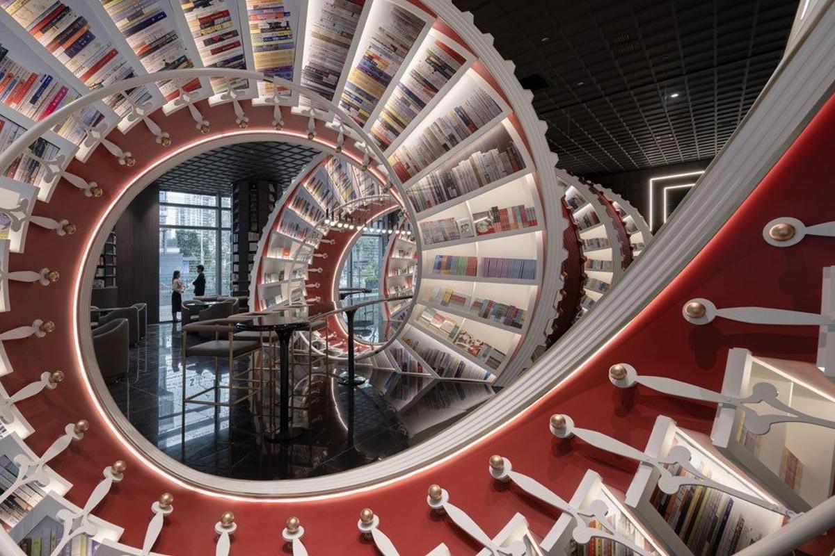 Librería escalera espiral Shenzhen China