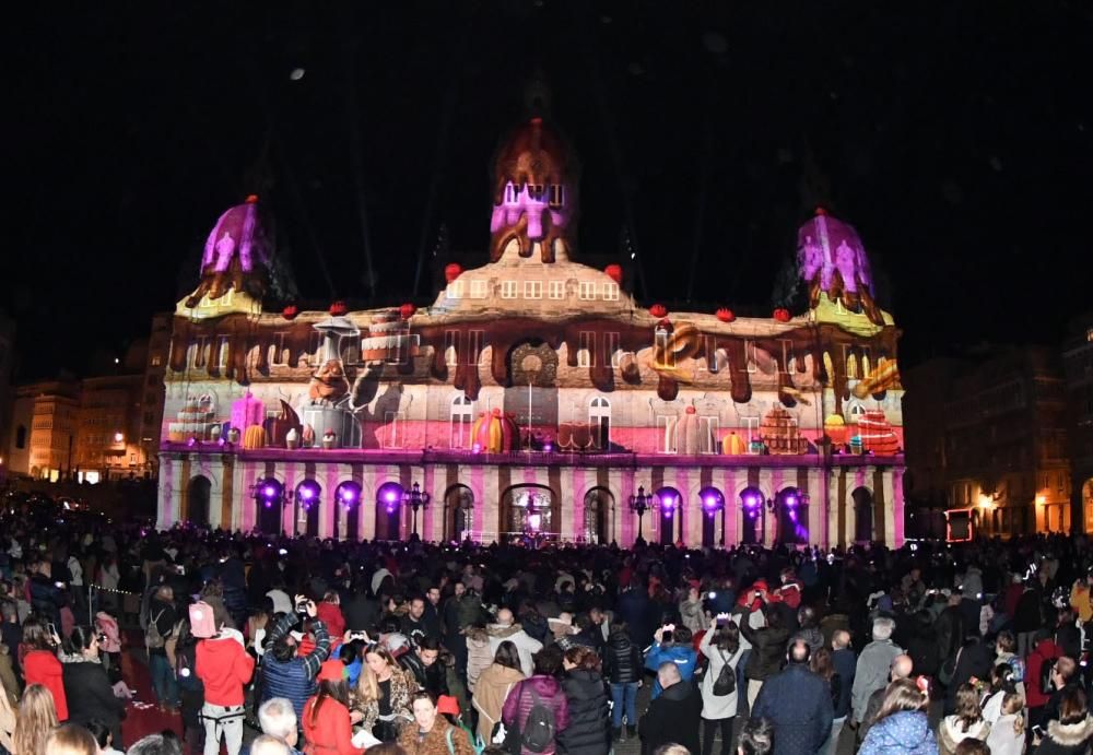 Navidad en A Coruña | Encendido del alumbrado navideño en María Pita