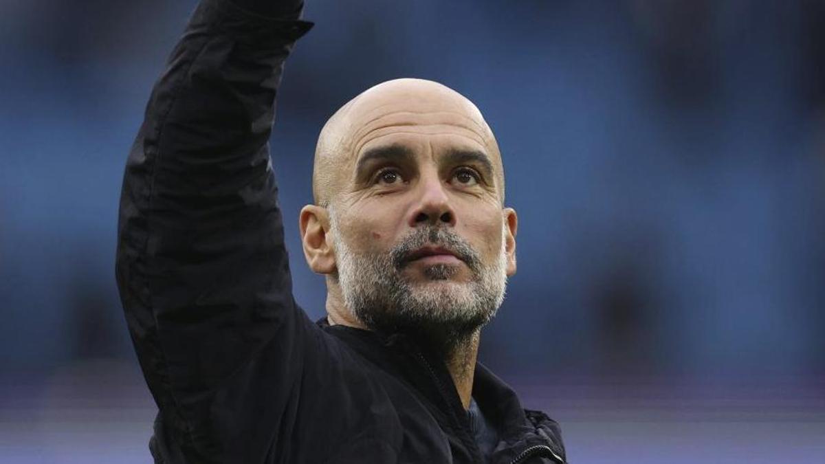 Guardiola,en su último partido con el Manchester City.