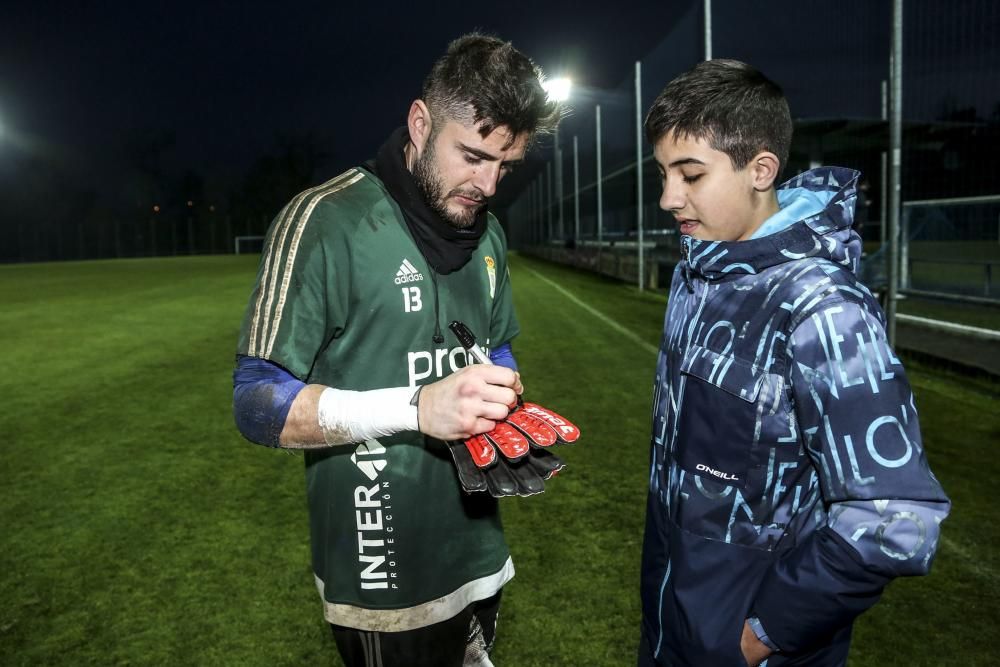 Entrenamiento a puerta abierta del Real Oviedo; día 2 de enero