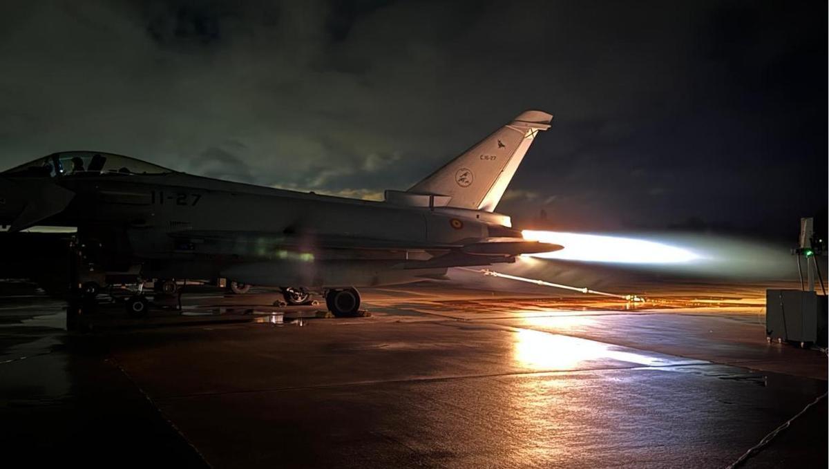 Un caza Eurofighter español prueba en la base de Torrejón el nuevo combustible bio para aviones militares