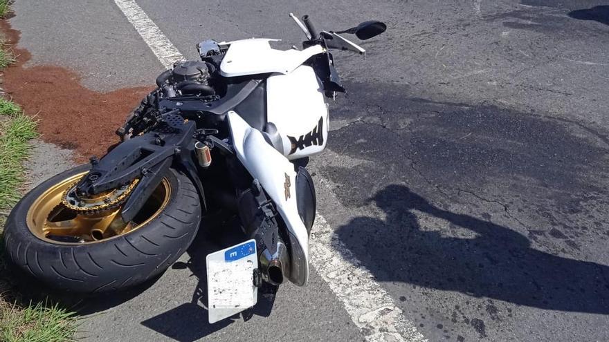 Accidente de moto este viernes en el municipio de Lalín.