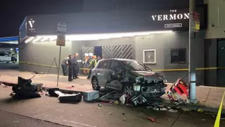Así ha quedado el vehículo causante del atropello masivo en Los Ángeles, EEUU