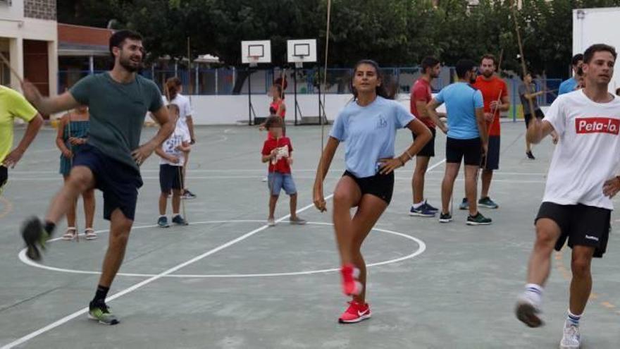 Lola Lozano, en el ensayo realizado en la tarde-noche de ayer por Els Tornejants.