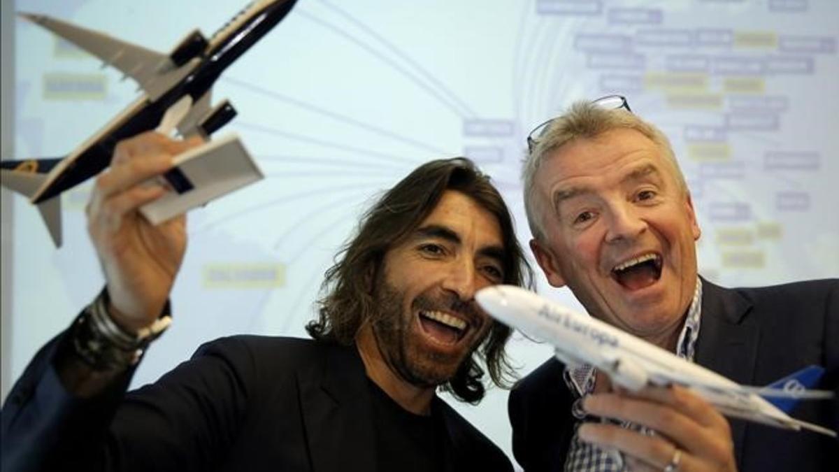 Michael O'Leary, presidente de Ryanair  y Javier Hidalgo, de Globalia