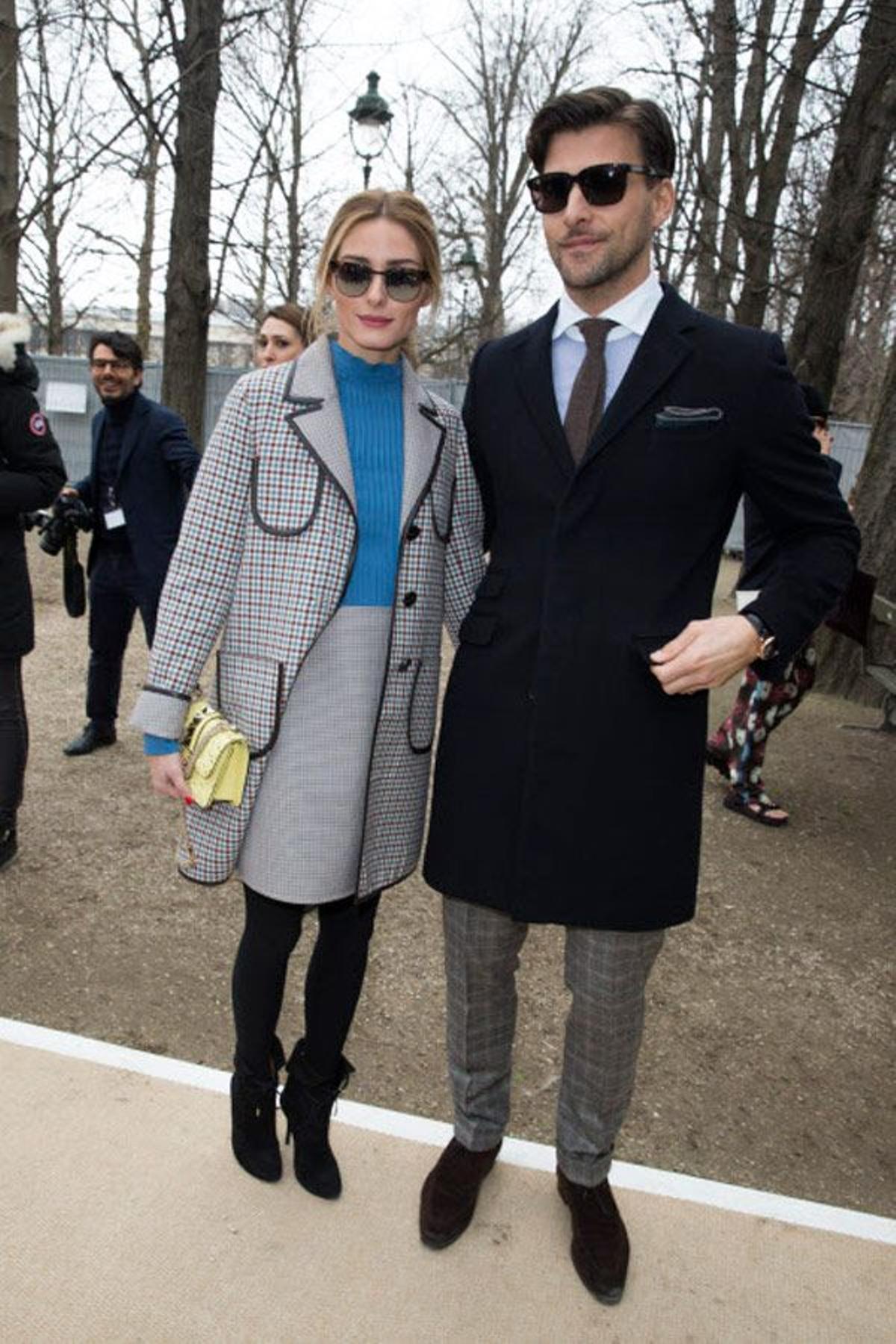 'Couple twinning': Olivia Palermo y Johannes Huebl con estampado de cuadros