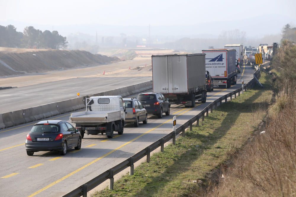 Cues a la N-II per les obres de desdoblament a Vidreres