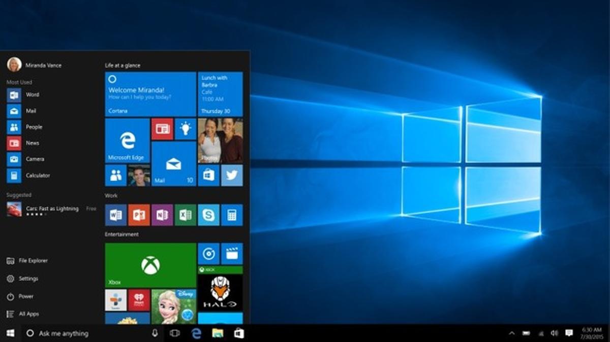 Windows 10 recupera el menú inicio.