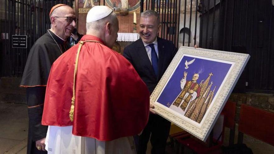 Collboni regala al Papa una acuarela del grafitero